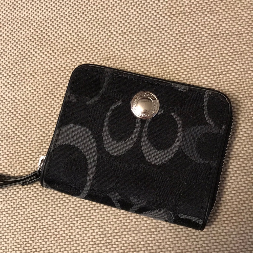 Coach black logo wallet